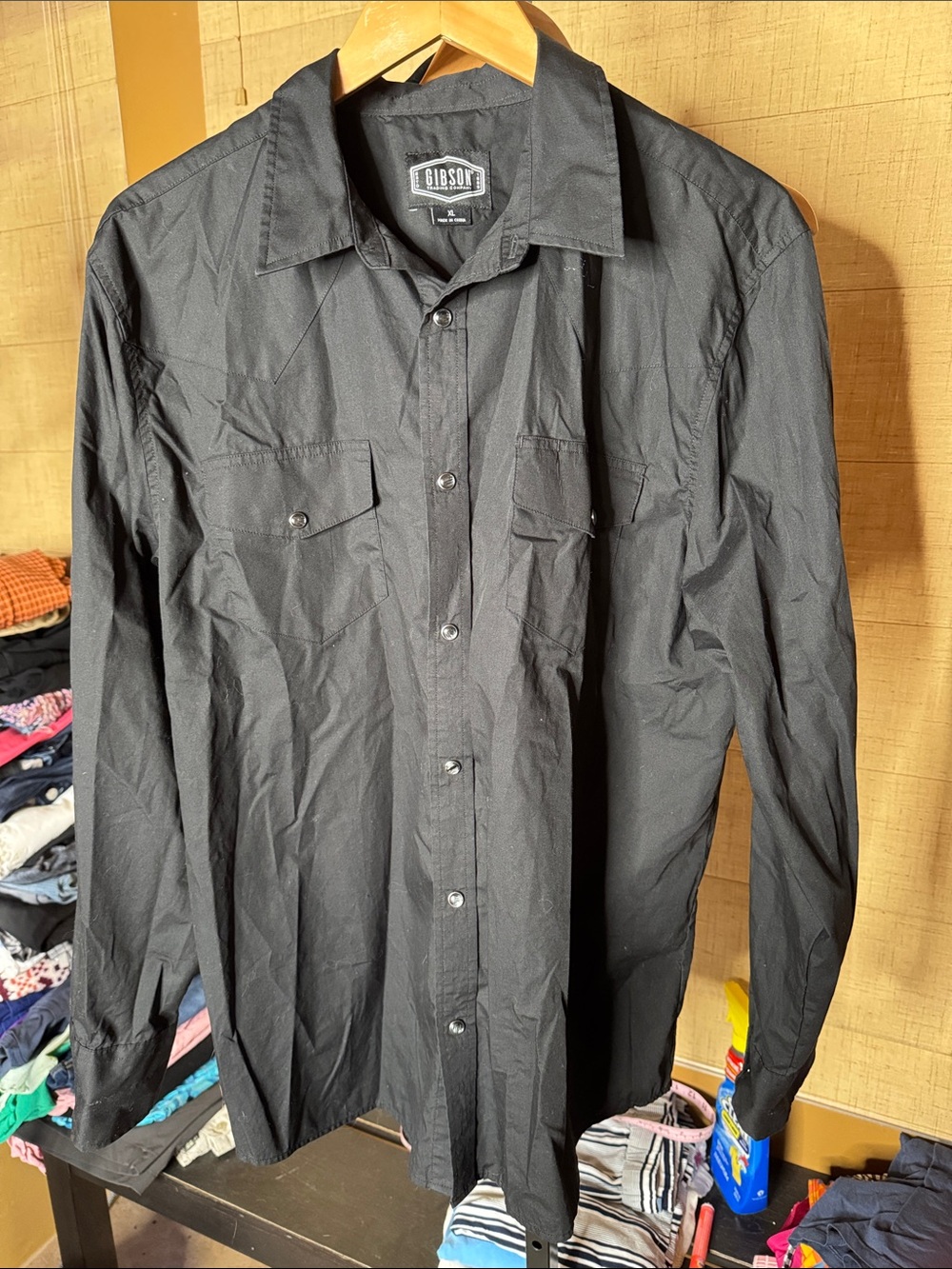 Gibson Trading Co. Black Western Pearl Snap Shirt XL NWOT Cowboy Rodeo - Picture 5 of 12
